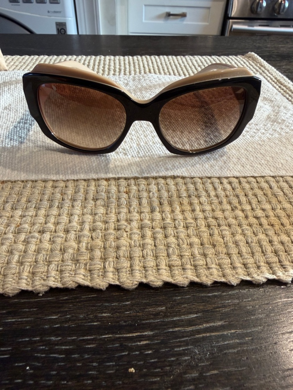 Tory Burch Two-Tone Cat Eye Sunglasses - Black and Brown